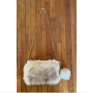 NWOT Faux Fur Crossboy Purse